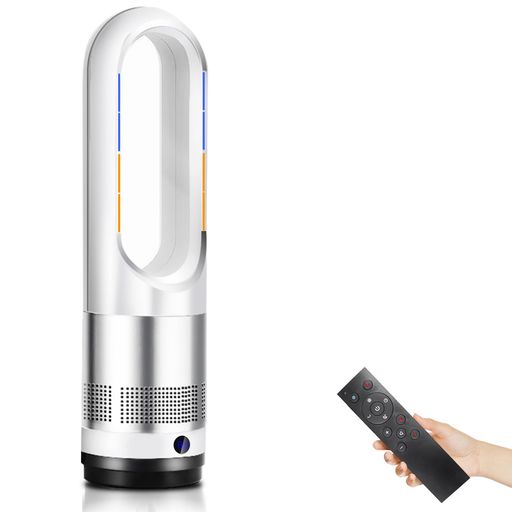 【2025新型冷暖房兼用・羽根なし】扇風機タワーファン8段送風&3段温風切替左右80°首振り9