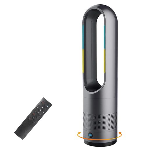 セラミックヒータータワーファンファンヒータースリム扇風機【冷暖両用&羽根なし&DCモーター電気代節約 ...