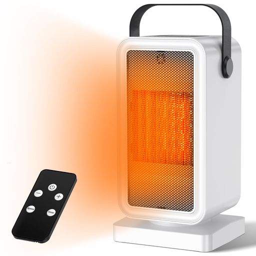 BOTISONEセラミックヒーター小型【2025冬新登場2秒瞬暖ECO知能恒温&節電対策】PTCセラミックファンヒーター15-35°C恒温2段階温風切替1-12Hタイマー機能リモコン付きマイナスイオン