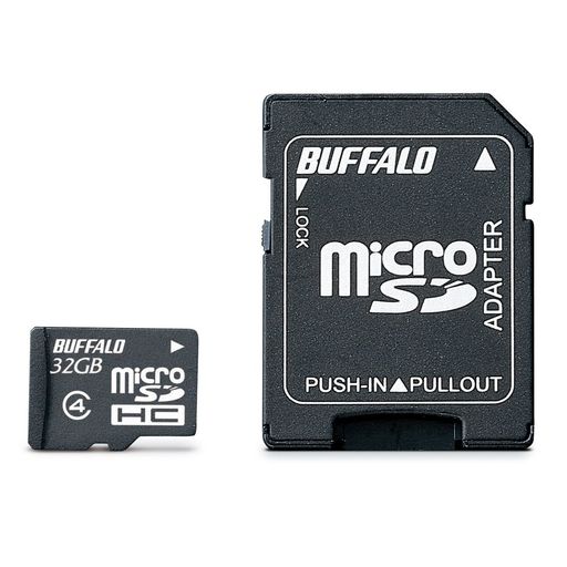 BUFFALO防水Class4microSDHCSD変換アダプター32GBRMSD-BS32GAB