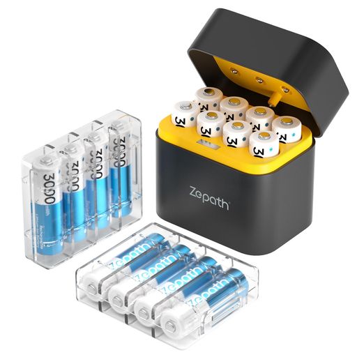Zepath充電電池単三リチウム1.5V16本入りセット3000mWh充電池1600回以上循環使用可能超長持続時間自然..