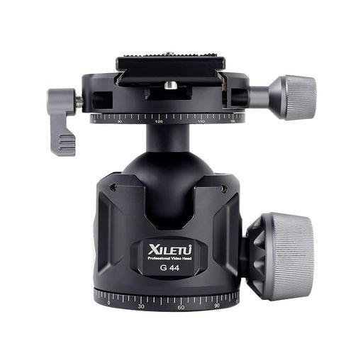 XILETU44mmボールヘッド三脚用低重心360度全景アルミ合金製QRプレート付属1/4インチ&3/8インチ取り付け..