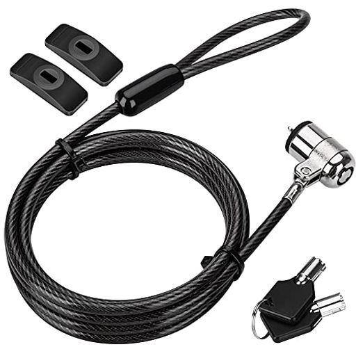 AboveTEKセキュリティワイヤーロック|180センチ|接着スロット2個付属|鍵2本付|盗難防止ケーブル|小売店..