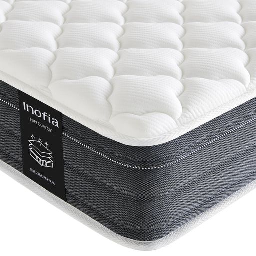 Inofiaマットレスダブルマットレス専門ブランド高反発マットレス極厚22cmベッドマットレスポケットコイル体圧分散通気性高級ニット高耐久性高密度ウレタン圧縮梱包持ち運び便利底付き…