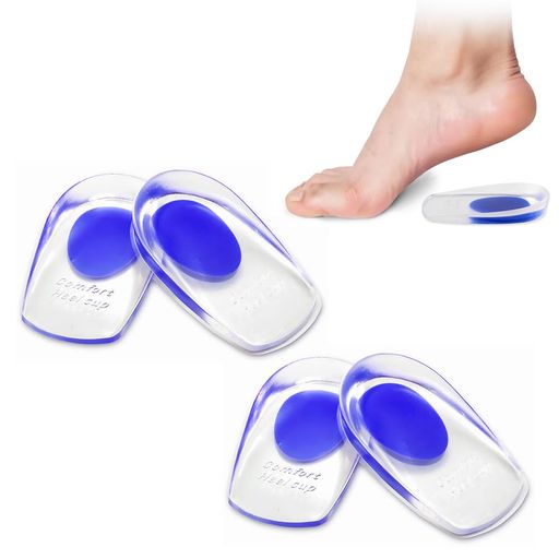 MILANQWかかとクッションシリコン製ゲルパッド2組セット超軟質足底筋膜炎インソール40-45サイズ対応男..