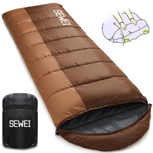 寝袋シュラフ【SEWEI寝袋シュラフ封筒型足元の防風カバー付き】軽量保温防水超暖かい冬用コンパクト簡..