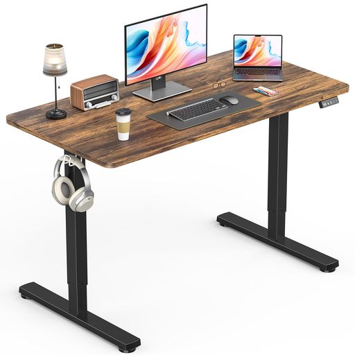 Zontera電動昇降デスク高さ調整72-118cm上下昇降デスク(幅100cmx奥行き60cm)は二つのパターンメモリー..