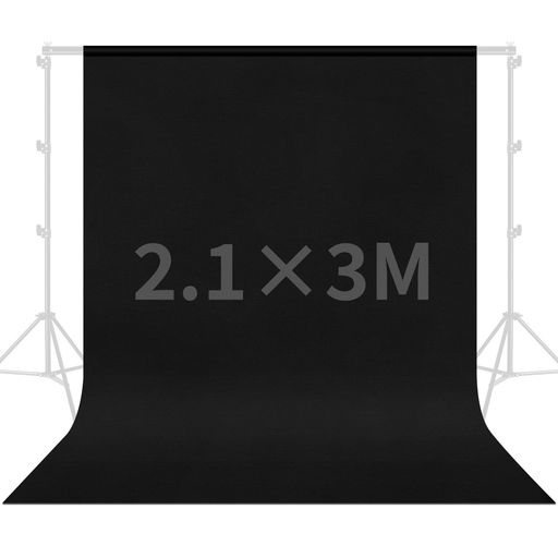 Lightdow撮影用背景布黒210cmx300cm折りたたみバックペーパー無反射無地不透明全身撮影人物撮影背景布..
