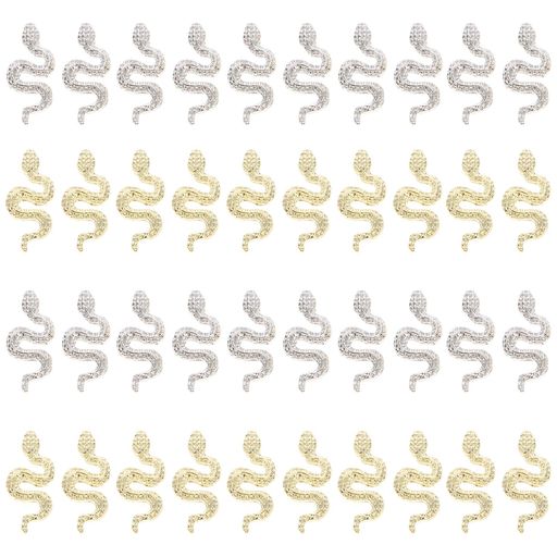 FRCOLOR40ピース3Dスネーク型ネイルチャーム亜鉛合金製コンパクトサイズネイルパーツDiyネイル装飾アク..