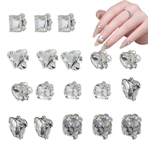 ネイルパーツラインストーン18個セットネイルストーンジルコニウム製クリアネイルパーツストーンネイル..