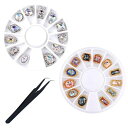 NoneBranded24個入りネイルパーツ大きい3Dネイルラインストーンネイルストーンネイルジュエリーミックスネイルアートパーツ12個セットピンセットが付属