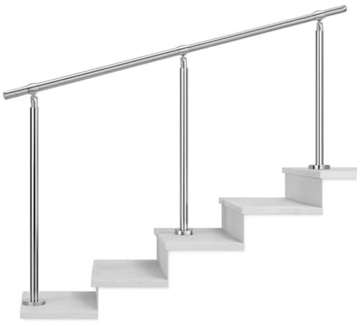 EastEamily手すり200x86.5cm屋外階段DIY角度調整可能耐荷重200kgステンレス鋼防錆耐久性安全滑り止め階..