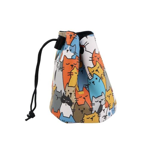 HELLONRC巾着型ゴルフボールケースゴルフボールポーチテニスボール収納バッグかわいい猫柄防水入れPUレ..