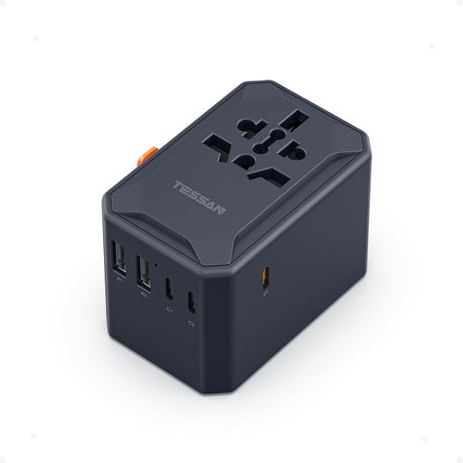 変換プラグ全世界対応65W急速充電海外旅行に便利TESSANc/bf/o/aタイプ多機能1台6役4USB(3USB-C)充電器..