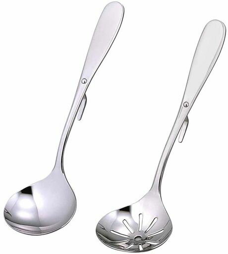 下村企販おたま2本セット鍋用【日本製】食洗機対応盛り付けにぴったりフック付き穴あき具だけすくえる..