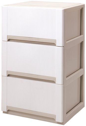 サンコープラスチック衣類収納深型3段オーラ幅50x奥44.7x高84.6cmホワイト