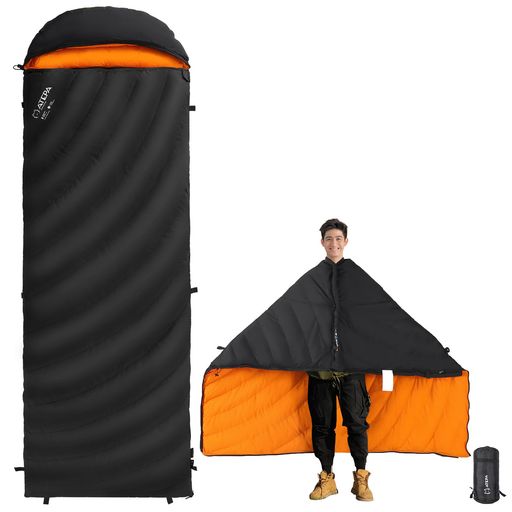 ATEPACOCOONHUGE2400ダウン寝袋大人用650FPリサイクル素材着用可能超軽量3シーズンコンパクト防水寝袋..