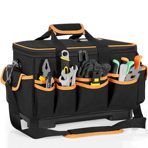 Rxakudedoツールバッグ工具箱工具入れ防水ソフトボトム大型ツールオーガナイザーL