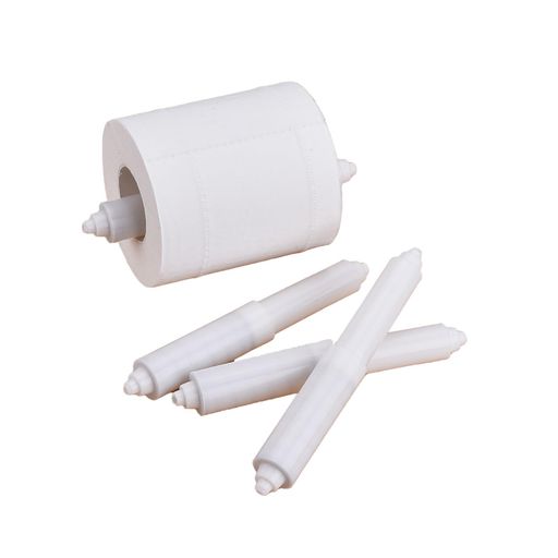 LQHZCバネ式トイレットペーパーシャフト(白)2個、芯ホルダーペーイレットペーパーロールホルダー交換ロ..