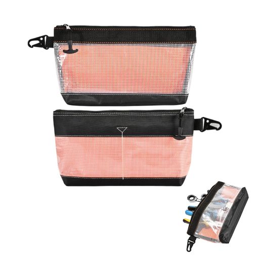 TVETE工具ポーチ工具バッグ2個セット防水ツールバッグ小型透明窓付き工具入れメタルフック付き作業工具..