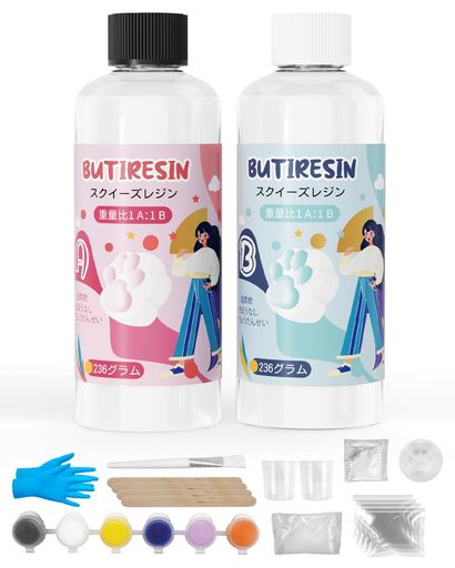 BUTIRESINスクイーズレジン液(8oz+8oz)スクイーズレジンスターターキット1:1重量比ミックススクイーズ..