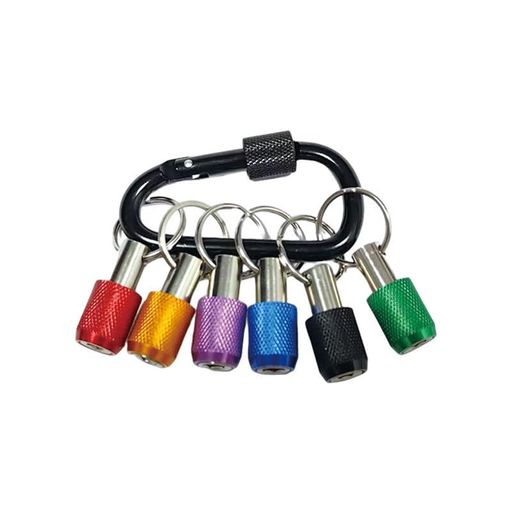 ビットホルダー6個セットアルミニウム合金製カラビナ付きキーホルダーソケットホルダードライバー取り..