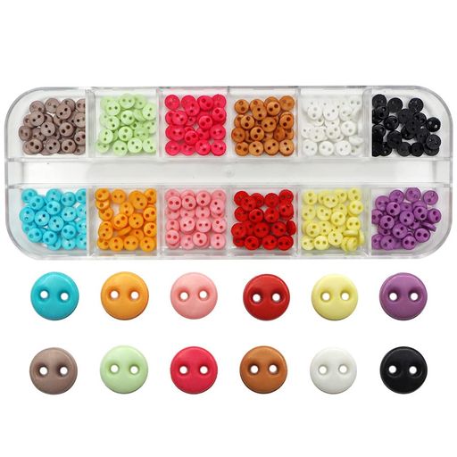 sempiterno300個ミニボタンドールボタン4mmプラスチックボタン装飾的なバックル2つ穴ドールメイキング..