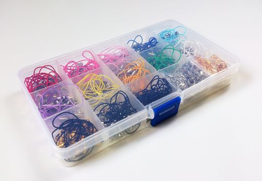 カニカン付き携帯ストラップ13色130本セット収納ケース付き[丸カン5mm付属]