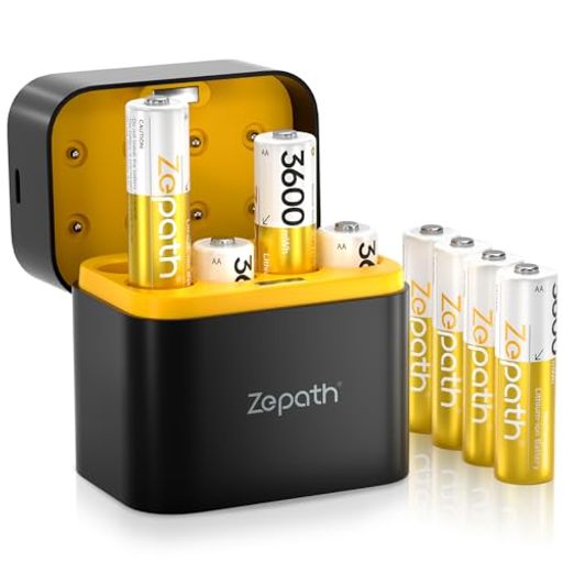 Zepath充電電池単三リチウム電池1.5V8本入りセット3600mWh大容量充電池2000回循環使用可能超長持続時間..