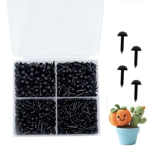 KKLMさし目ぬいぐるみ目ぬいぐるみ用アイ616個セットさし目3mm4mm5mm6mm丸型目玉手芸DIY用パーツ便利な..