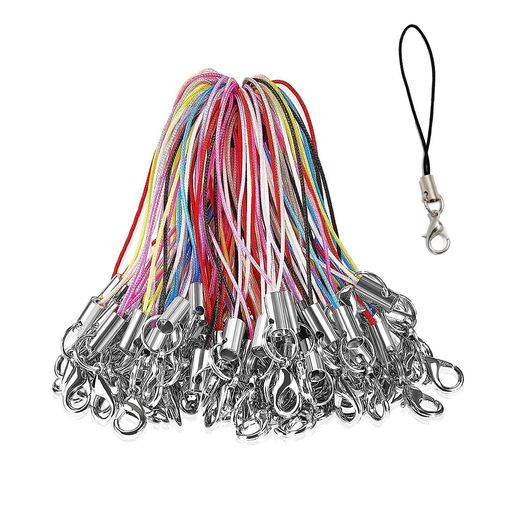 HUIKKJPキーホルダー金具フック付き100本セットン付携帯ストラップ手つくり自作DIY金具落下防止紛失防..