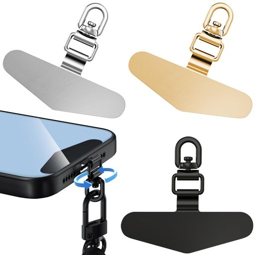 ストラップホルダー360°旋回式携帯ストラップ用スペーサー3点セットスマホストラップホルダー携帯ストラップホルダーステンレス鋼材料薄型0.4MMスマホストラップ装着簡単充電に影響し…