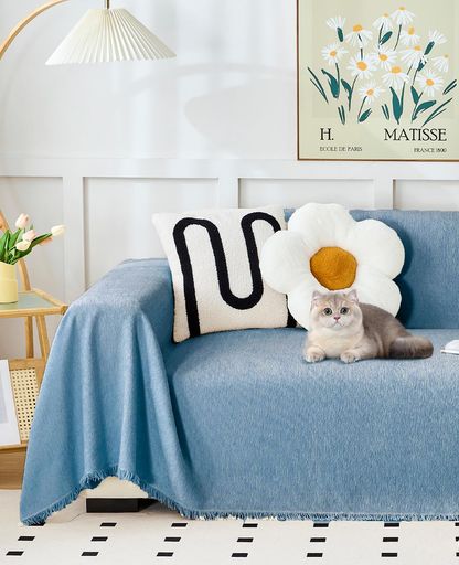 JUUEソファーカバー一人掛けマルチカバーソファー長方形北欧風おしゃれシェニール滑り止めマルチカバー..