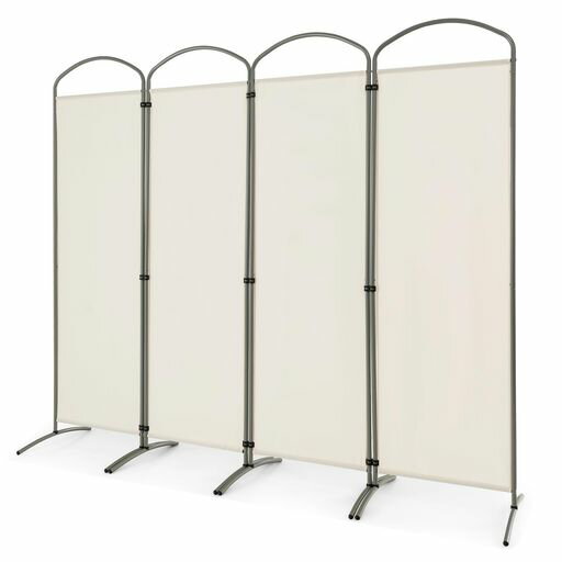 パーティション部屋仕切り4連幅221cm高さ188cmキャスター無ベージュ布タイプ透けないパーテーション間..
