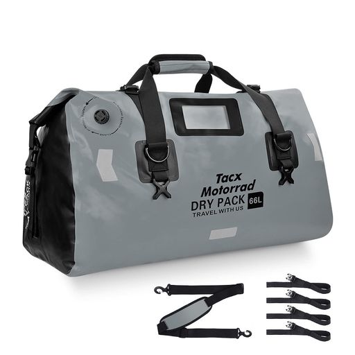 Tacxツーリングバッグバイクシートバッグ防水バックバッグ66L専用固定ベルト・ショルダーベルト付きTAX..