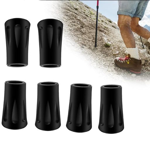 aninakoトレッキングポールキャップ6個セット交換用ラバーキャップ内径10mm登山杖/ストック/スキーポー..