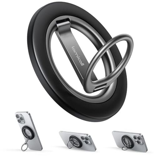 【2025二段式・縦置き】Lamicallマグセーフスマホリング:MagSafe対応リングマグネット式スマホリングホルダーmagsafeリングiphone磁石..