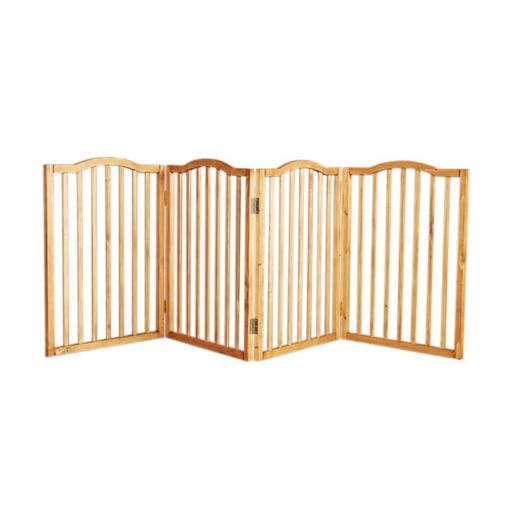 平インテリア産業ペットフェンス木製4枚折り自立式北欧パイン材天然オイル仕上げペットに安心ゲート間..