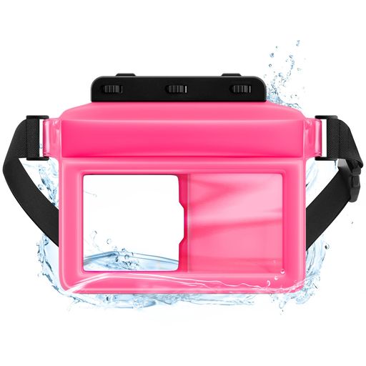 JOTO防水ケースフロート式完全防水IPX8認定大容量防水ポーチ小物入れ透明ドライバッグお風呂水泳シュノーケリング水中写真(ピンク)(2)