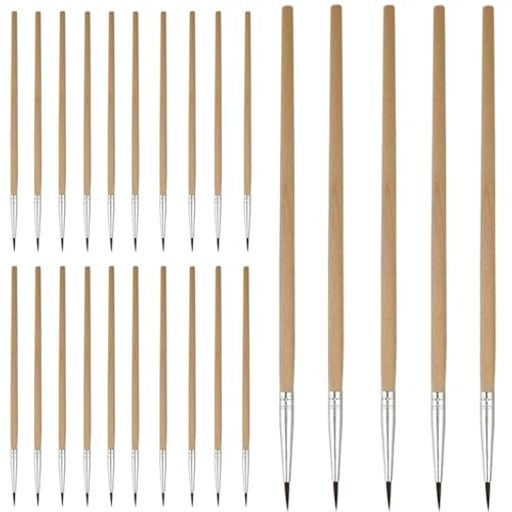 極細面相筆勾線筆25本セット多用途油彩筆水彩筆絵筆セット塗装筆クラフトカラー筆学生初心者アーティストDIYモデリング絵の具筆セット贈り物(3)
