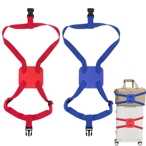 HANNAFIRES調節可能なラゲッジストラップ2本、バックル付き伸縮性トラベルスーツケースストラップ、複..