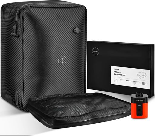 YOYOVAC旅行用圧縮トラベルバッグ旅行用圧縮袋圧縮バッグ圧縮ポンプ付きスーツケース対応(S/M/Lサイズ)荷物スペース3倍節約IP68防水再利用可(2袋+ポンプ1個タグなし)のサムネイル