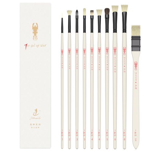 ナイロン絵筆10本セット筆水彩筆絵の具平筆丸筆面相筆アクリル画水彩油彩油絵ペイントブラシガッシュ絵に適する多用途携帯便利プロのアーティストのオイルペイントブラシ...