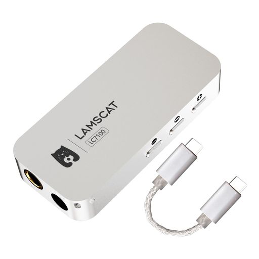 LAMSCATLC7100USB-CポータブルDACアンプEQ調音アプリ個性化4.4mm/3.5mm32bit/768kHzハイレゾダブルDAC..