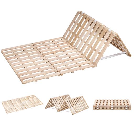 VECELOベッドフレームすのこベッド天然桐シングル幅196x奥行97x高さ2.5cm折りたたみ4つ折り木製一人暮らし頑丈バランス通気性コンパクト組立簡単静音カビ防止和室フロアベッド(3)