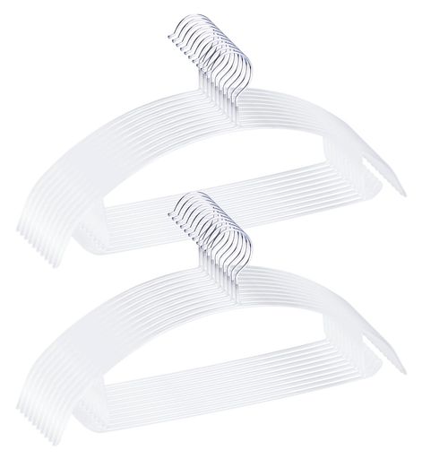 ハンガーすべらないかたくずれ防止跡がつかない20本組ホワイトおしゃれ収納ハンガー衣類滑り落ち防止乾湿両用スリムジャケットパンツハンガー