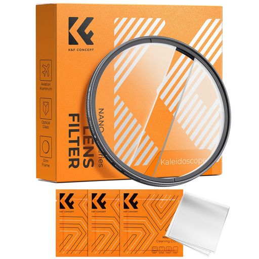 K&FCONCEPT82mm中央分割屈折フィルター光学ガラスぼかし効果特殊効果フィルター3枚クリーニングクロス..