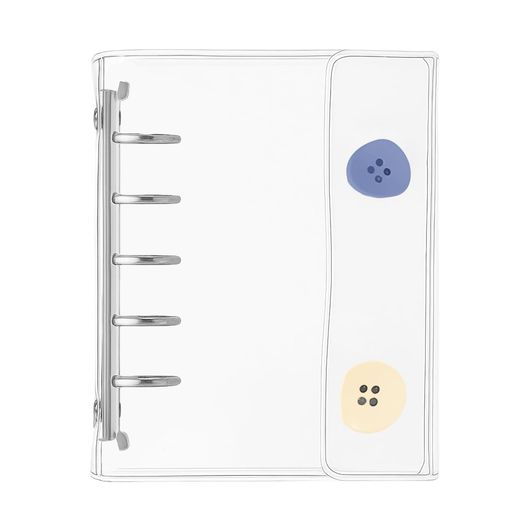 [Ruleheai]透明シール帳バインダー式透明バインダークリアシール手帳クリアタイプ5穴A8サイズ選べる4色..