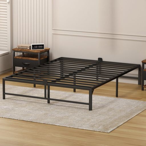 Z-HOMベッドフレームセミダブル単品セミダブルベッド耐荷重600kg収納高さ32cm面取りデザインスチール製..