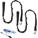 カヤックパドルリーシュ2本セット最大150cmセーフティコードサーフィン高弾力伸縮コード釣り竿ポールコイル落下防止牽引ロープカヤックアクセサリー